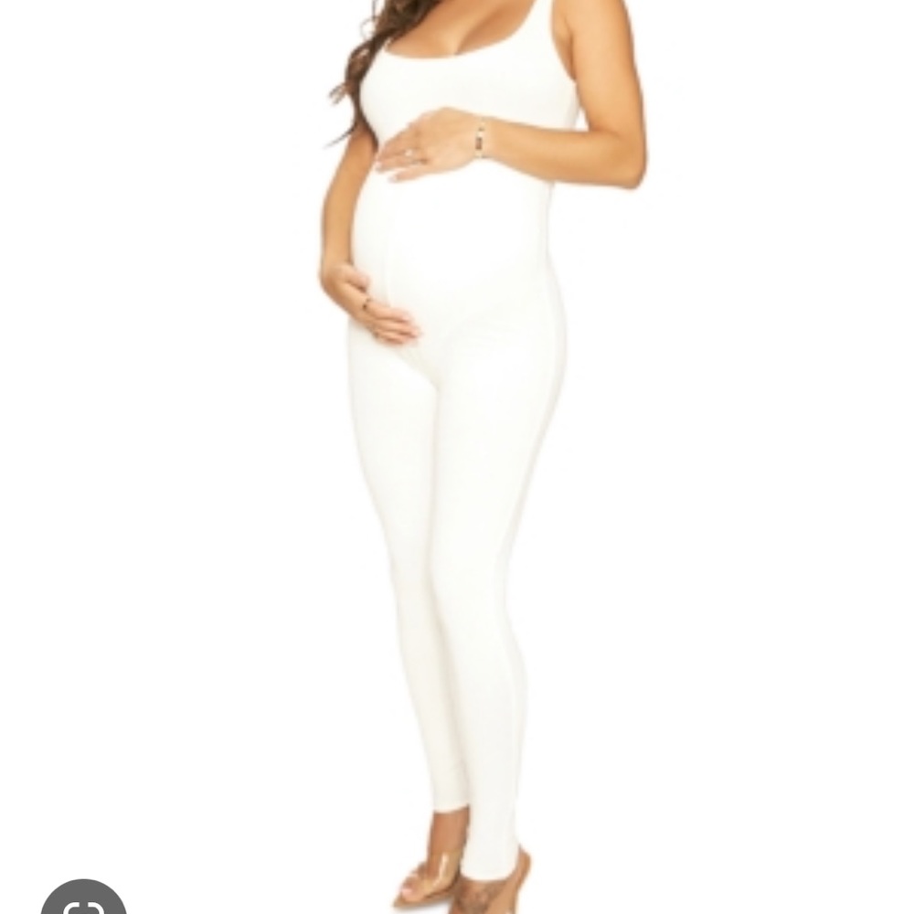 Naked wardrobe white xs baby mama jumpsuit nwt